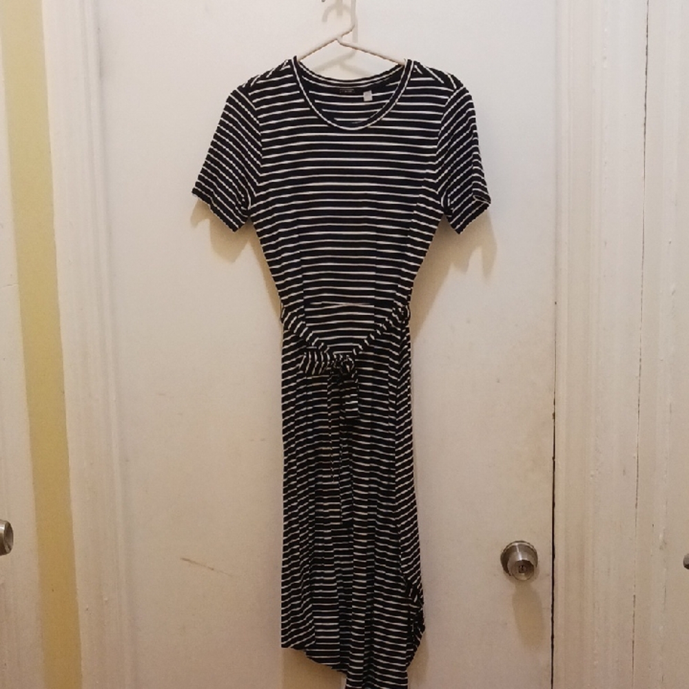 T Tahari Black and White High Low Dress